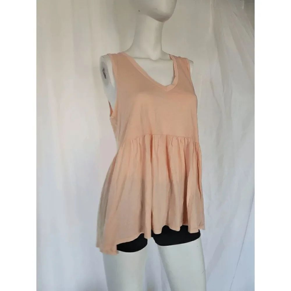 DKNY jeans womens light coral V neck sleeveless top size S